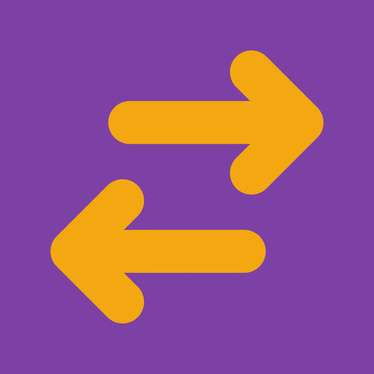 Two arrows going in different directions.